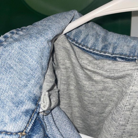 MARKET & SPRUCE Carlin French Terry Hood Denim Jacket in LIGHT BLUE sz S - NWT - Picture 8 of 10